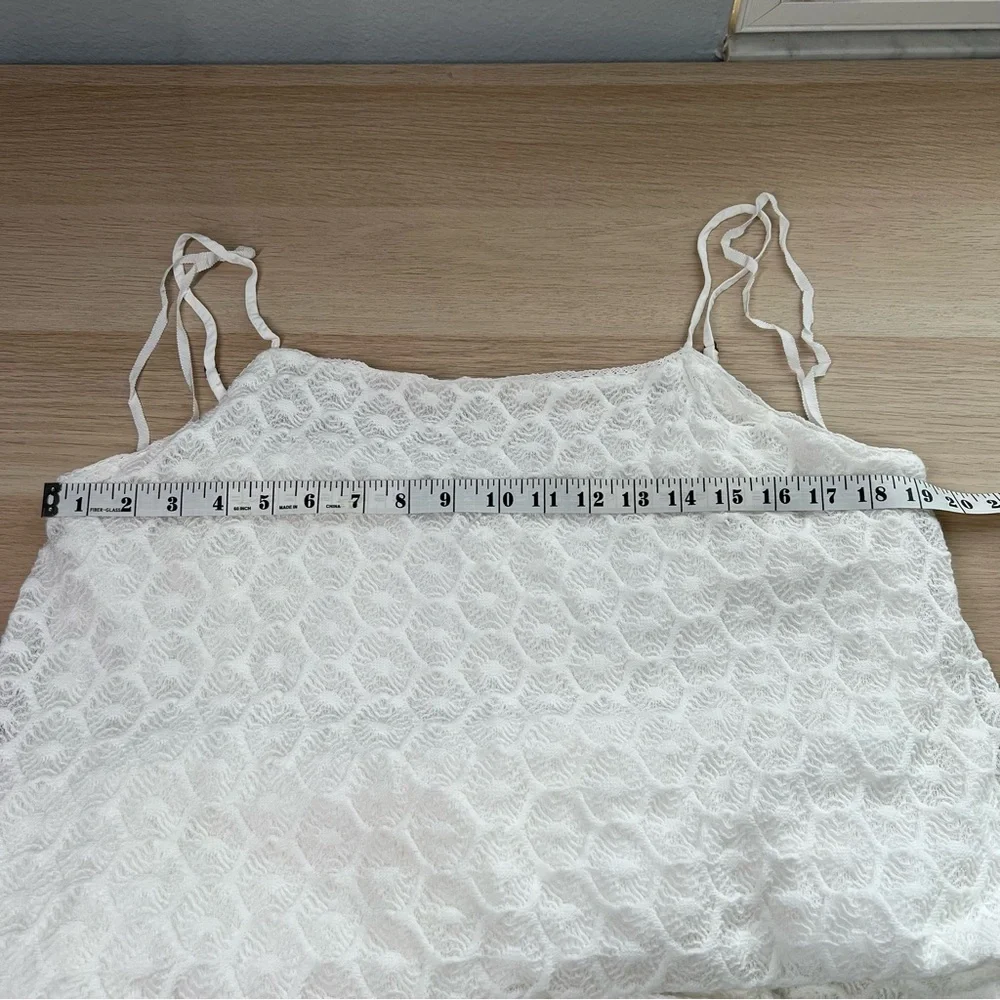 Anthropologie White Crochet Ruffled Midi Dress Women’s Large - Picture 8 of 13